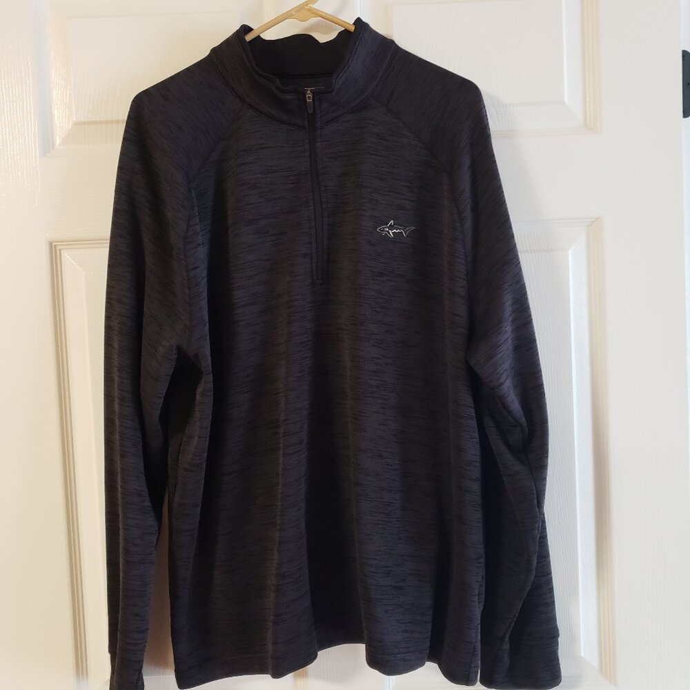 Greg Norman Men's 1/4 Zip Long Sleeve‎ Pullover Dark Grey and Black Size XL